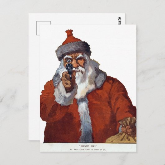 クリスマスおもしろいヴィンテージサンタクロース ポストカード (正面/裏面)