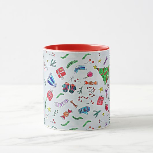 クリスマスおもしろい人気がある、パターン、 マグカップ (中央)