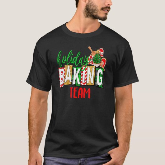 クリスマスおもしろい休日ベーキングチームクリスマスコスチューム Tシャツ (正面)