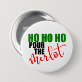 クリスマスおもしろい休暇パーティーワイン 缶バッジ (正面&裏面)