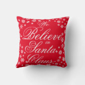 クリスマスおもしろい信じことわざ赤いスクリプト クッション (裏面)