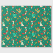 クリスマスおもしろい動物 ラッピングペーパー (フラット)