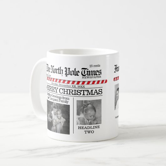 クリスマスおもしろい北極タイムズお洒落かわいい コーヒーマグカップ (正面左)