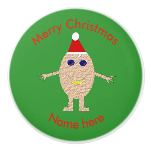 クリスマスおもしろい卵セラミックノブ セラミックノブ (正面)