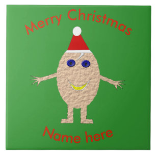 クリスマスおもしろい卵タイル タイル