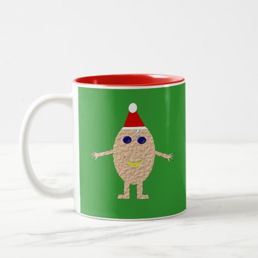 クリスマスおもしろい卵マグカップ ツートーンマグカップ (左)