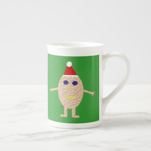 クリスマスおもしろい卵マグカップ ボーンチャイナマグカップ