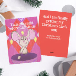 クリスマスおもしろい図解入りの、写真付きのカードの後の後半 シーズンカード