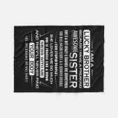 クリスマスおもしろい姉妹私は幸運だ フリースブランケット (正面(横))