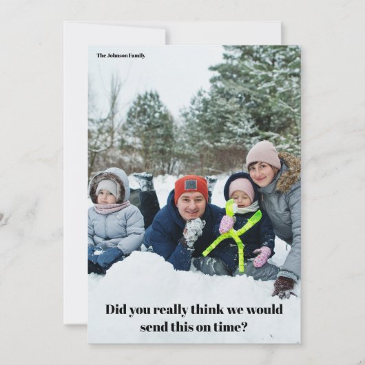 クリスマスおもしろい家族の先延べ シーズンカード (正面)