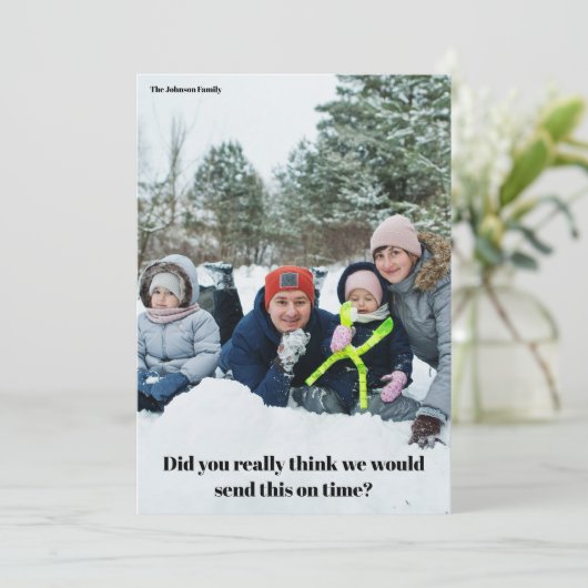 クリスマスおもしろい家族の先延べ シーズンカード (スタンド正面)