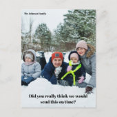クリスマスおもしろい家族の先延べ ポストカード (正面)
