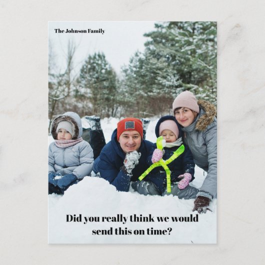 クリスマスおもしろい家族の先延べ ポストカード (正面)