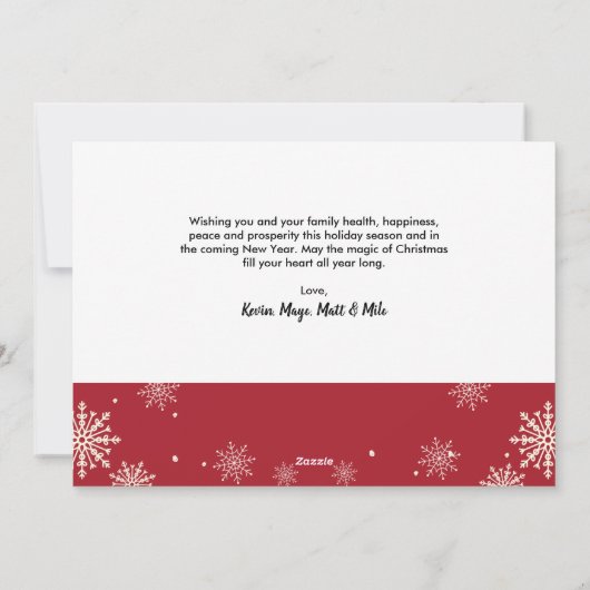 クリスマスおもしろい家族の写真 シーズンカード (裏面)