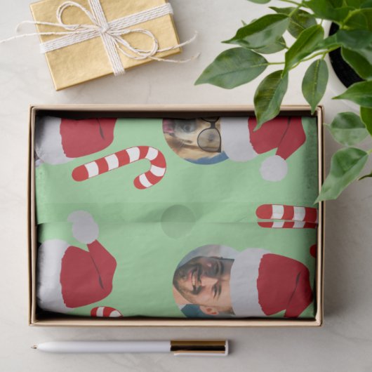 クリスマスおもしろい家族フォトサンタハット 薄葉紙 (ギフト)