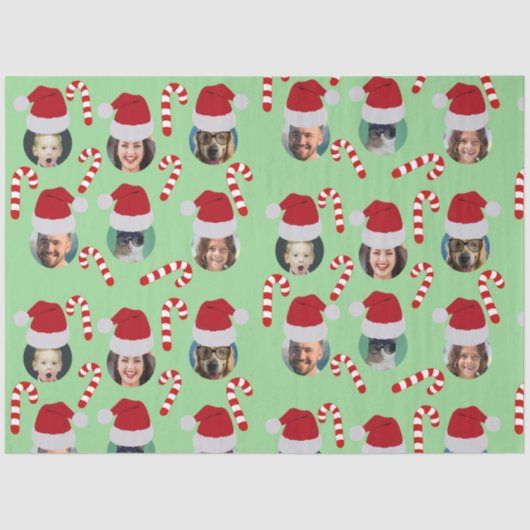 クリスマスおもしろい家族フォトサンタハット 薄葉紙 (正面)