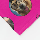 クリスマスおもしろい家族フォト顔オーナメントピンク フリースブランケット (角)