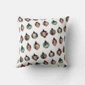 クリスマスおもしろい家族フォト顔オーナメント白 クッション (裏面)