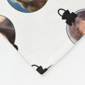 クリスマスおもしろい家族フォト顔オーナメント白 フリースブランケット (角)