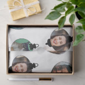 クリスマスおもしろい家族フォト顔オーナメント白 薄葉紙 (ギフト)