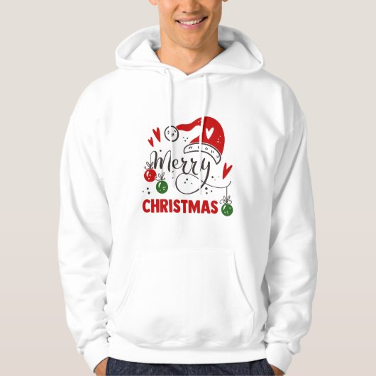 クリスマスおもしろい引用文フード付きスウェットシャツ パーカ (正面)
