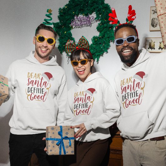 クリスマスおもしろい引用文フード付きスウェットシャツ パーカ