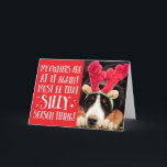 クリスマスおもしろい引用文ペットのクリスマスグリーティングカード シーズンカード<br><div class="desc">悲しい顔やクリスマスの小道具や衣装で、毛皮の家族の自分の写真をおもしろい追加しなさい。このクリスマスグリーティングカードテンプレートは、オンラインで編集し、自分のクリスマスのペットの写真を追加するおもしろい準備ができている！引用文読 – 私の所有者は再びそれに参加している！シーズンテ間抜けィングに！</div>