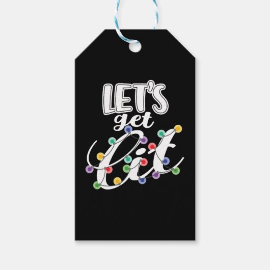 クリスマスおもしろい引用文ライトアップクリスマスライトをゲット ギフトタグ (正面)