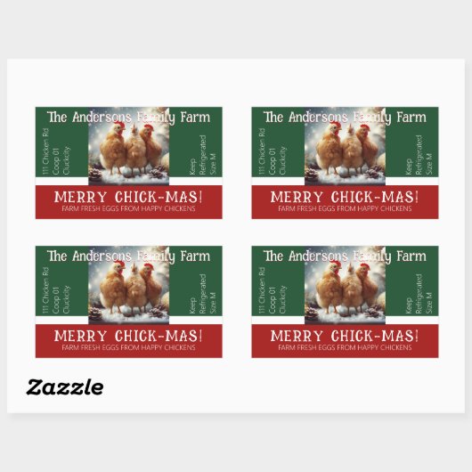 クリスマスおもしろい引用文卵カートン包装鶏 長方形シール (シート)