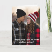 クリスマスおもしろい後期の写真は折り畳み シーズンカード (正面)