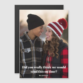 クリスマスおもしろい後期の家族の写真ベレードマグネット