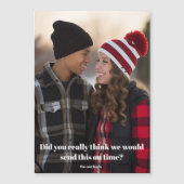 クリスマスおもしろい後期の家族の写真ベレードマグネット (正面)