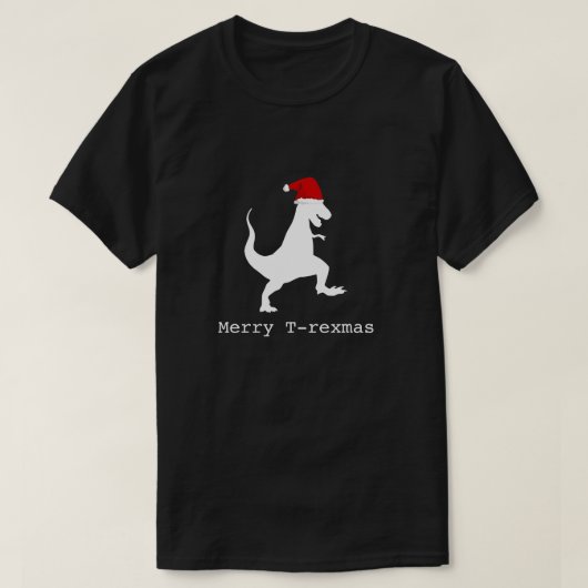 クリスマスおもしろい恐竜恐竜メリー「T-rexmas」 Tシャツ (デザイン正面)