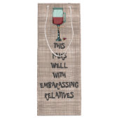 クリスマスおもしろい感謝祭ワインバッグワイントート ワインギフトバッグ (裏面)