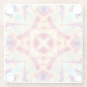 クリスマスおもしろい明るい明るいパタすてきーンモダン ガラスコースター (裏面)