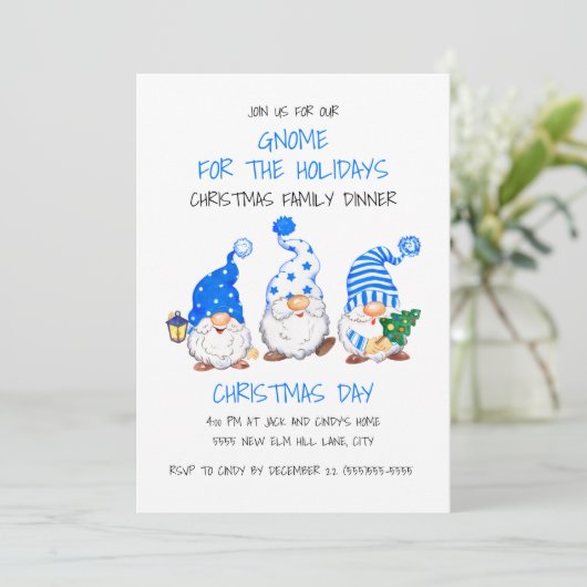 クリスマスおもしろい格言のためのホリデーディナー 招待状 (スタンド正面)