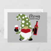 クリスマスおもしろい格言飲みワイン シーズンポストカード (正面/裏面)