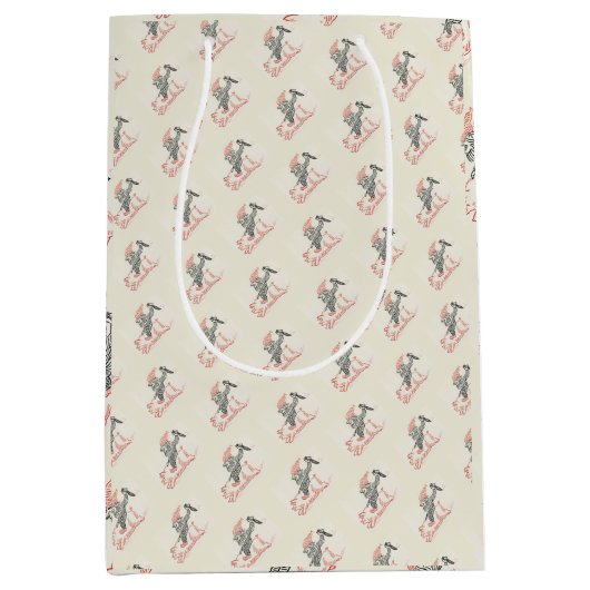 クリスマスおもしろい格言 ミディアムペーパーバッグ (正面)