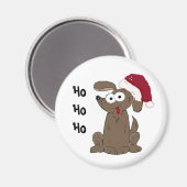 クリスマスおもしろい漫画の犬 マグネット (正面/裏面)