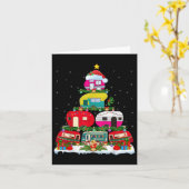 クリスマスおもしろい照明サンタキャンピングrvクリスマストレー カード (黄色い花)