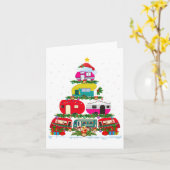 クリスマスおもしろい照明サンタキャンピングrvクリスマストレー カード (黄色い花)