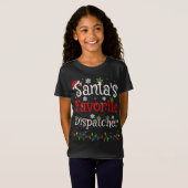 クリスマスおもしろい照明サンタズお気に入りのディスパッチャCh Tシャツ (正面フル)