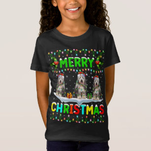 クリスマスおもしろい照明サンタハットメリークリスマスベア Tシャツ