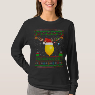 クリスマスおもしろい照明サンタハット醜いレモンフルーツChr Tシャツ