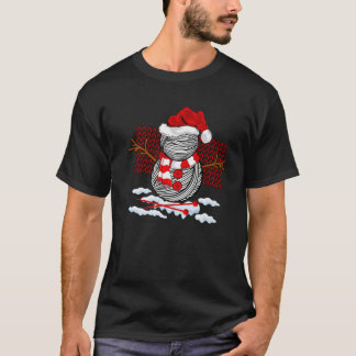 クリスマスおもしろい照明サンタ雪だるま編み物クリスチム Tシャツ