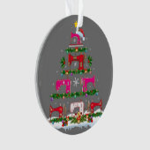 クリスマスおもしろい照明裁縫機械クリスマスツリー オーナメント (正面)
