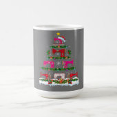クリスマスおもしろい照明裁縫機械クリスマスツリー コーヒーマグカップ (中央)