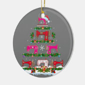 クリスマスおもしろい照明裁縫機械クリスマスツリー セラミックオーナメント (左)