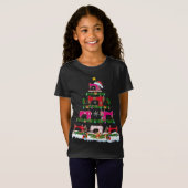 クリスマスおもしろい照明裁縫機械クリスマスツリー Tシャツ (正面フル)