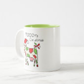 クリスマスおもしろい牛の漫画の子供 ツートーンマグカップ (正面左)